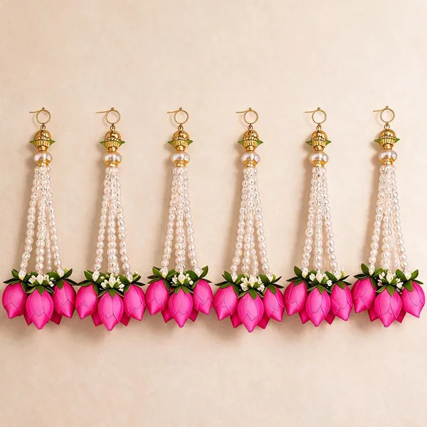 Embroidery_Pearl_Beads_Festive_Pink_Lotus_Cascading_Pearl_Door_Toran