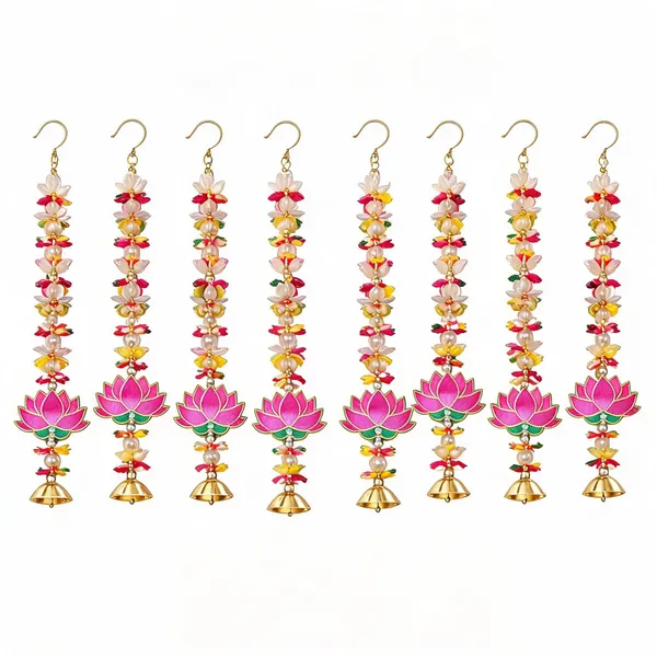 Embroidery_Pearls_Festive_Lotus_Floral_Golden_Bell_Hanging_Toran