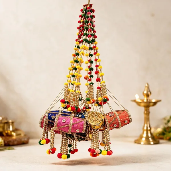 Beads_Tassels_Festive_Multicolor_Pom-Pom_Jhula_Hanging_Toran