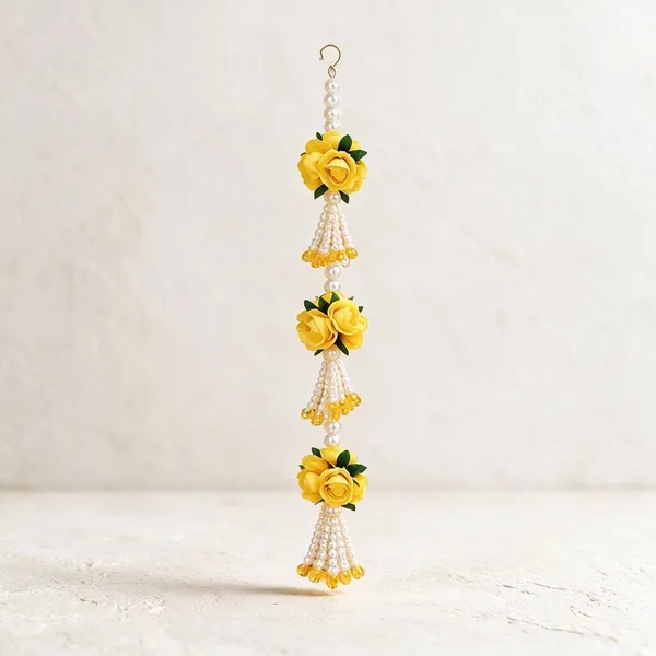 Artificial_Flowers_Pearl_Beads_Festive_Yellow_Rose_Pearl_Tassel_Toran