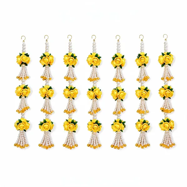 Artificial_Flowers_Pearl_Beads_Festive_Yellow_Rose_Pearl_Tassel_Toran