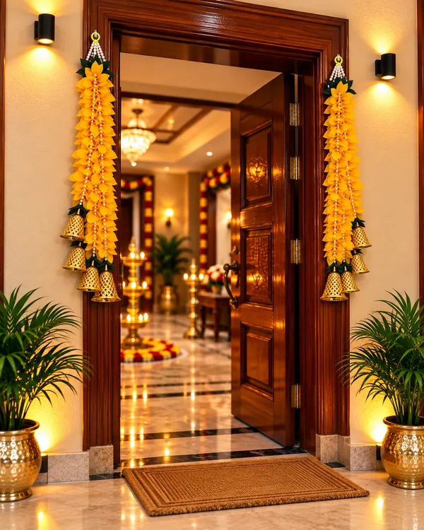 Yellow_Flower_Door_Hanging_with_Golden_Bells_&_Pearl_Detailing_|_Diwali_Door_Decoration