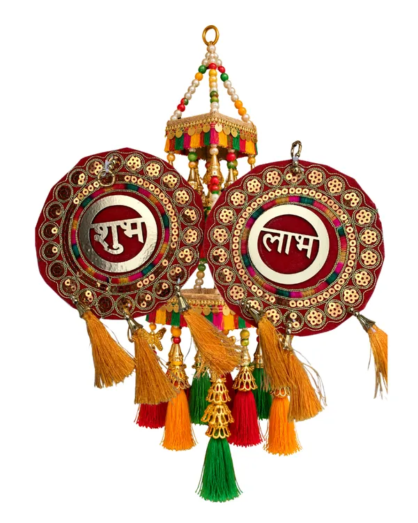 Premium_Round_Shubh_Labh_Wall_Hanging_with_Designer_Floral_Door_Toran_|_Festive_Entrance_Decor_Set