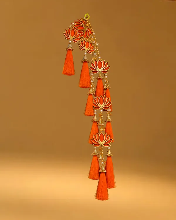 Premium_Lotus_Hanging_Toran_with_Orange_Tassels_&_Golden_Accents_|_Festive_Door_Decor