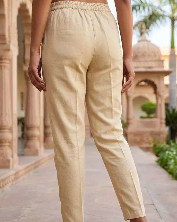 Solid_Cotton_Straight_Fit_Ankle_Length_Trousers_Beige