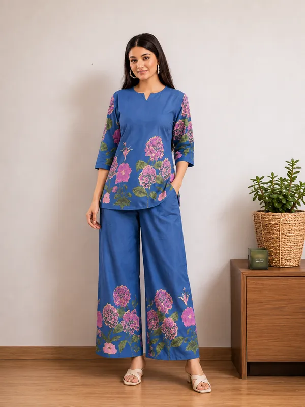 Women_Navy_Blue_Floral_Printed_Pure_Cotton_Co_Ord_Set_Navy_Blue