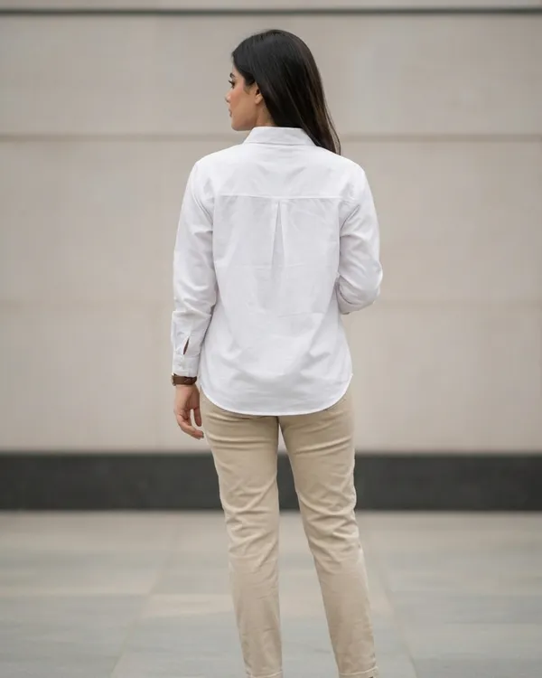 Women_Cotton_Slim_Fit_Shirt_With_Pockets_White