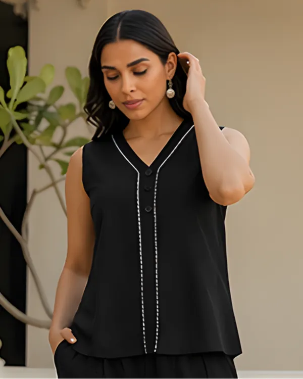 Solid_Cotton_Flex_Sleeveless_Co_Ord_Set_Black