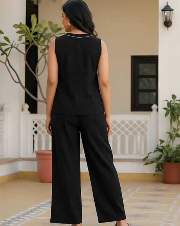Solid_Cotton_Flex_Sleeveless_Co_Ord_Set_Black