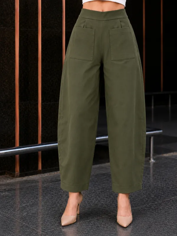 Women_Cotton_Afghani_Style_Barrel_Pants_Olive_Green