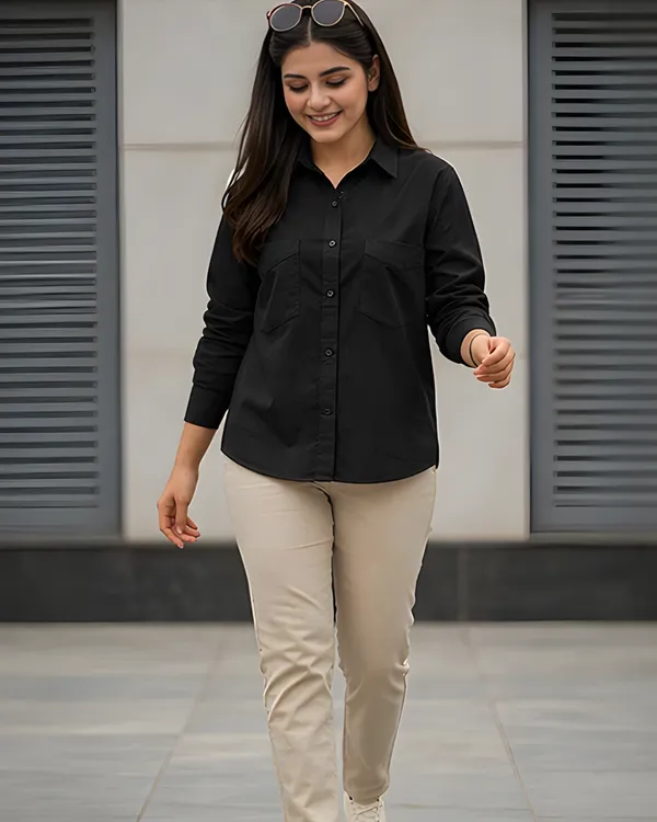 Women_Cotton_Slim_Fit_Shirt_With_Pockets_Pink