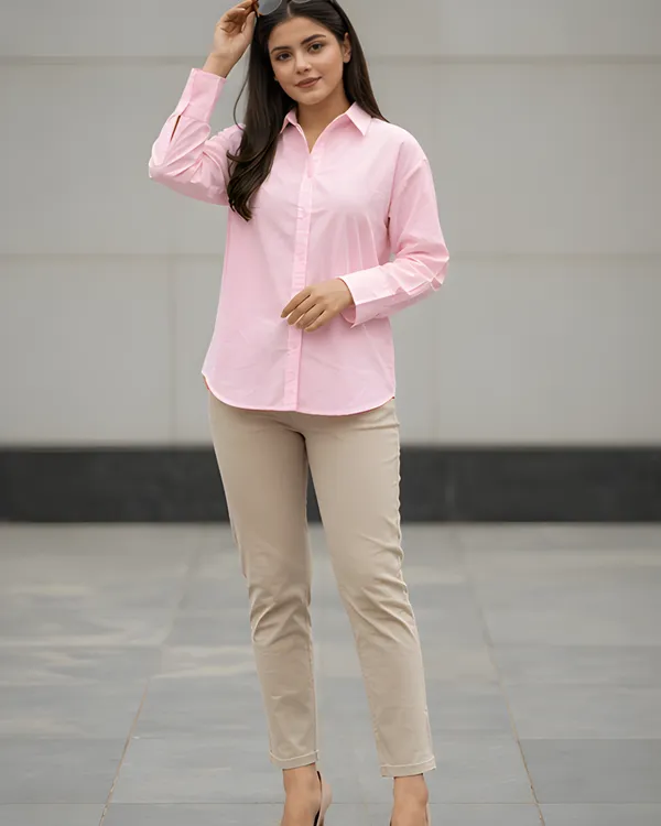 Women_Cotton_Slim_Fit_Shirt_With_Pockets_Pink
