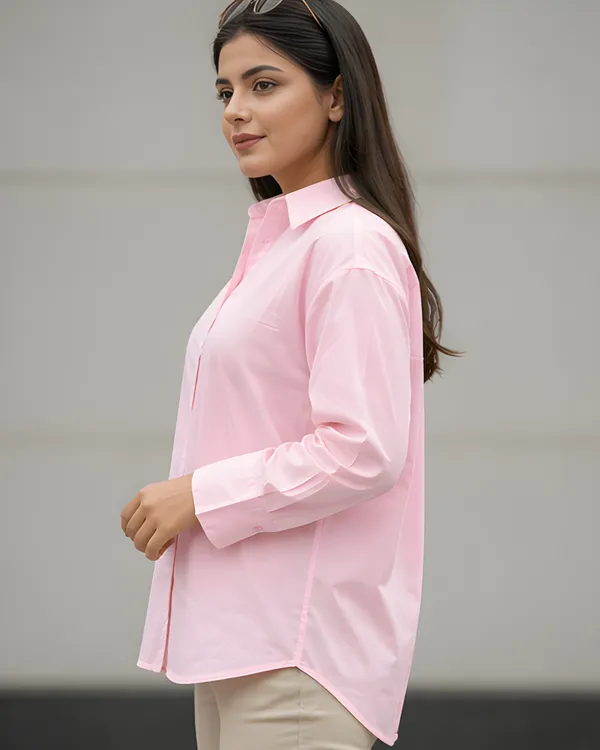 Women_Cotton_Slim_Fit_Shirt_With_Pockets_Pink