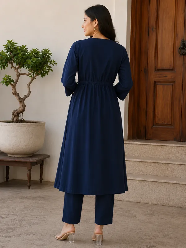 Womens_Navy_Blue_Anghrakha_Kurta_Set_In_Pure_Cotton_Navy_Blue