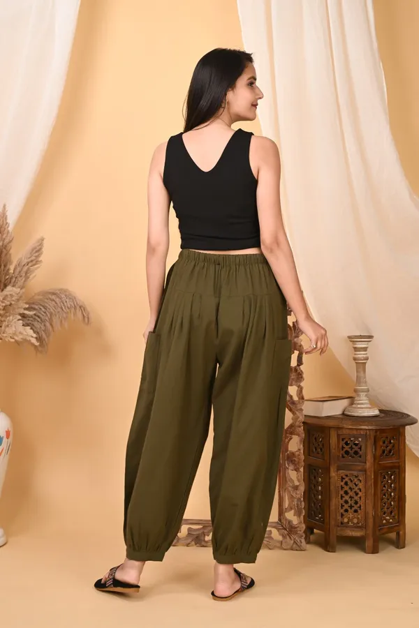 Premium_Pure_Cotton_Bubble_Fit_Women_Pants_Olive_Green
