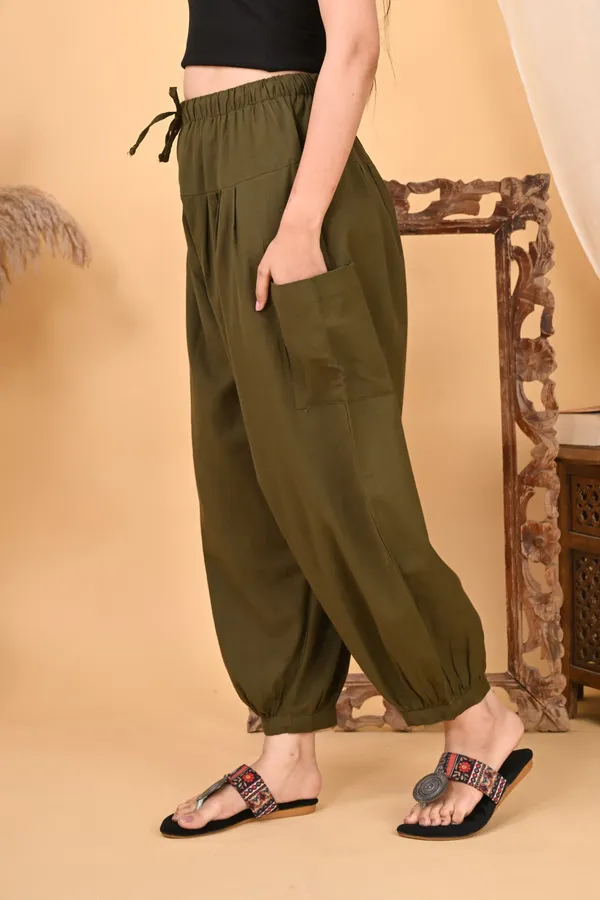 Premium_Pure_Cotton_Bubble_Fit_Women_Pants_Olive_Green