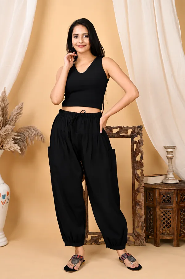 Premium_Pure_Cotton_Bubble_Fit_Women_Pants_Black