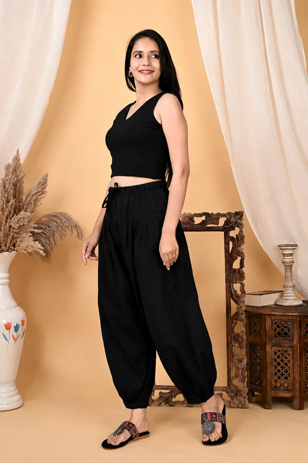 Premium_Pure_Cotton_Bubble_Fit_Women_Pants_Black