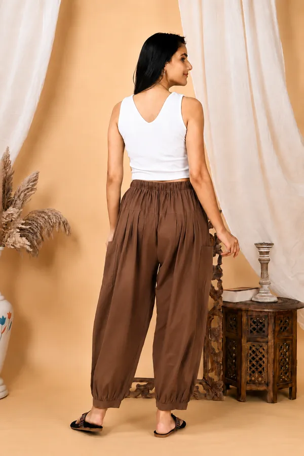 Premium_Pure_Cotton_Bubble_Fit_Women_Pants_Brown