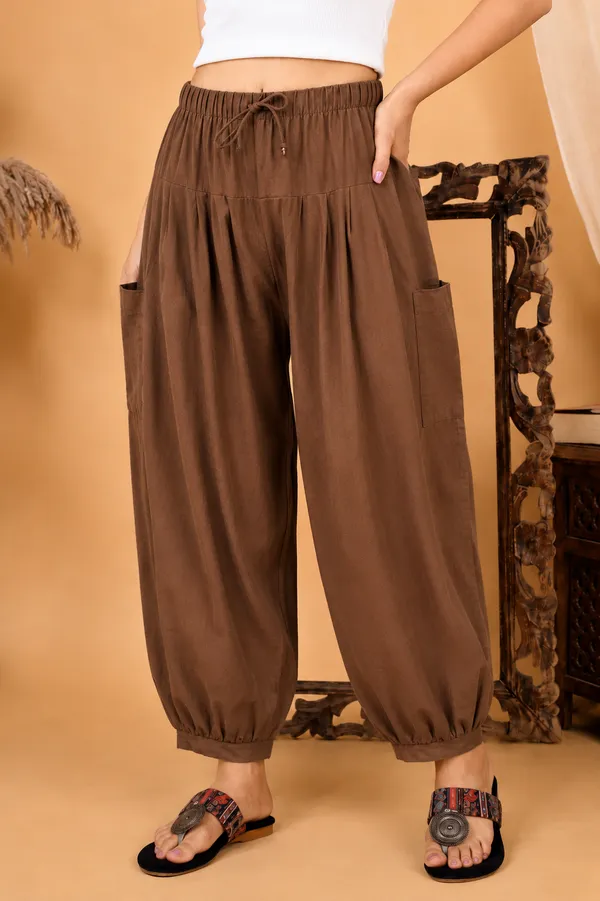 Premium_Pure_Cotton_Bubble_Fit_Women_Pants_Brown