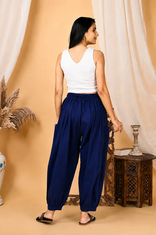 Premium_Pure_Cotton_Bubble_Fit_Women_Pants_Navy_Blue