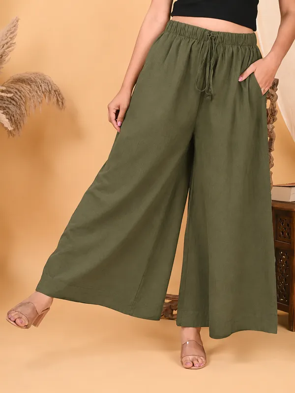 Casual_Straight_Wide_Leg_Pant_Olive_Green