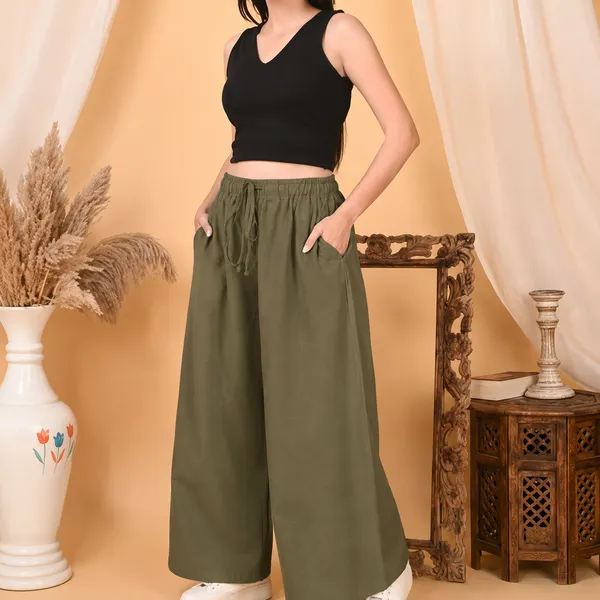 Casual_Straight_Wide_Leg_Pant_Olive_Green