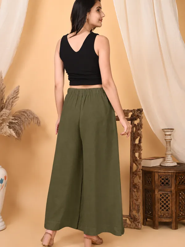 Casual_Straight_Wide_Leg_Pant_Olive_Green