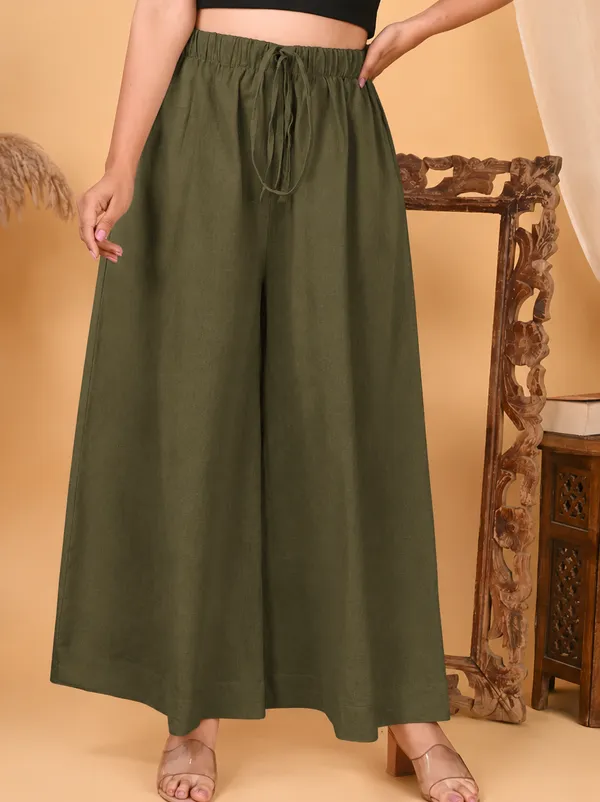 Casual_Straight_Wide_Leg_Pant_Olive_Green