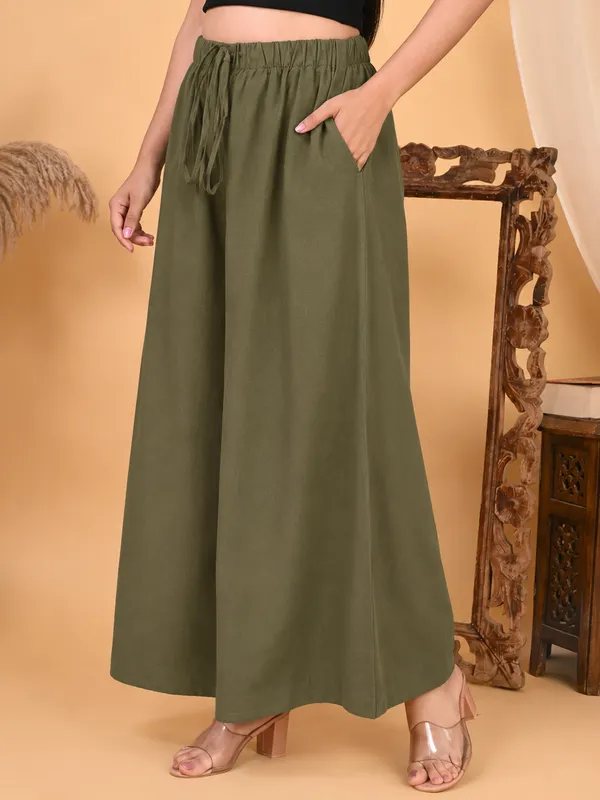 Casual_Straight_Wide_Leg_Pant_Olive_Green