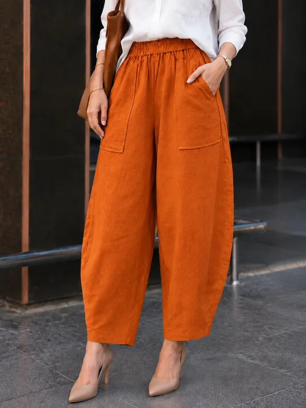 Women_Cotton_Balloon_Fit_Pants_Orange