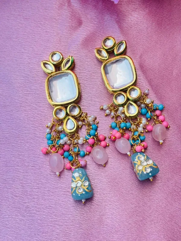 Handcrafted_Kundan_And_Blue_Beaded_Dangle_Earrings