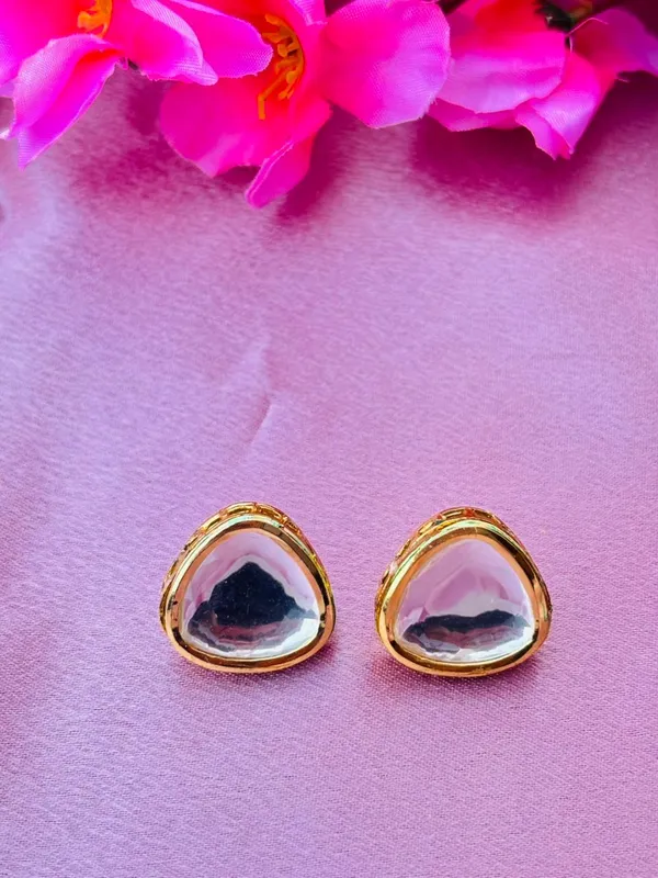 Gold_Tone_Teardrop_Stud_Earrings_For_Women