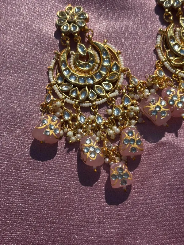 Handcrafted_White_Meenakari_And_Kundan_Chandbali_Earrings