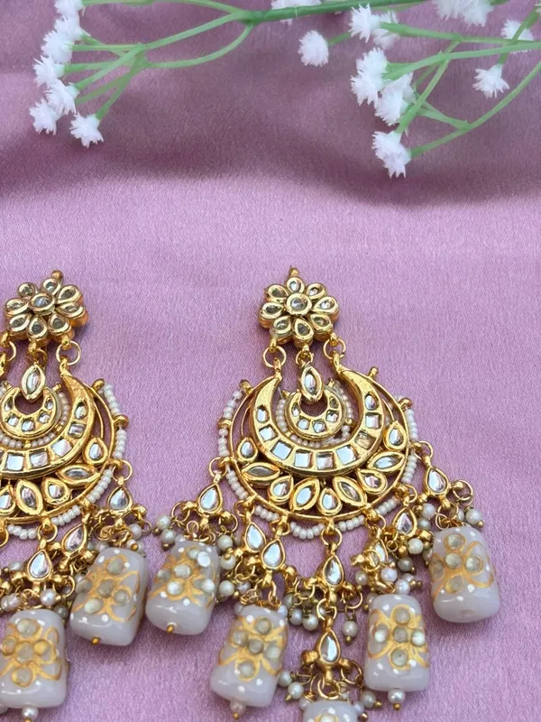 Handcrafted_White_Meenakari_And_Kundan_Chandbali_Earrings