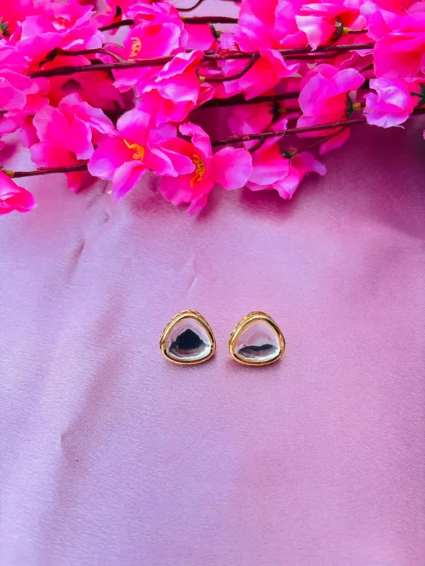 Gold_Tone_Teardrop_Stud_Earrings_For_Women