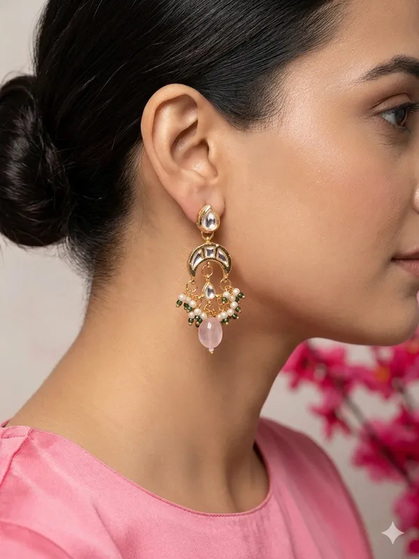 Gold_Tone_Beaded_Chandelier_Earrings_For_Women