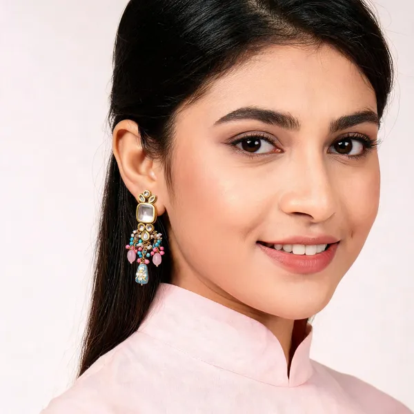 Handcrafted_Kundan_And_Blue_Beaded_Dangle_Earrings