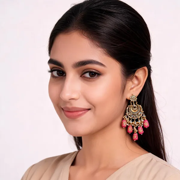 Handcrafted_White_Meenakari_And_Kundan_Chandbali_Earrings