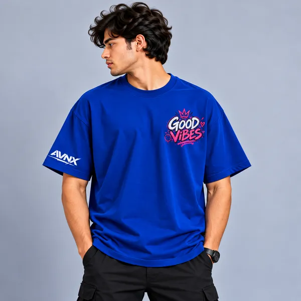 Royal_Blue_Good_Vibes_Girl_Oversized_T-Shirt_Unisex