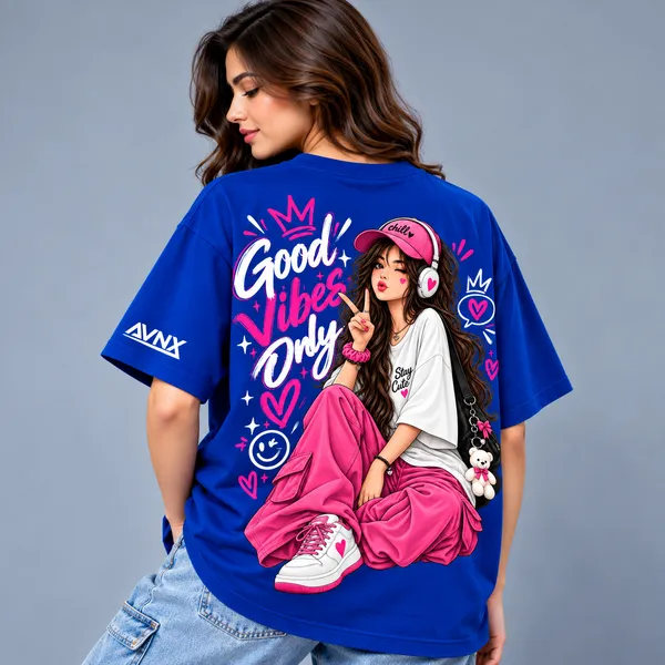 Royal_Blue_Good_Vibes_Girl_Oversized_T-Shirt_Unisex