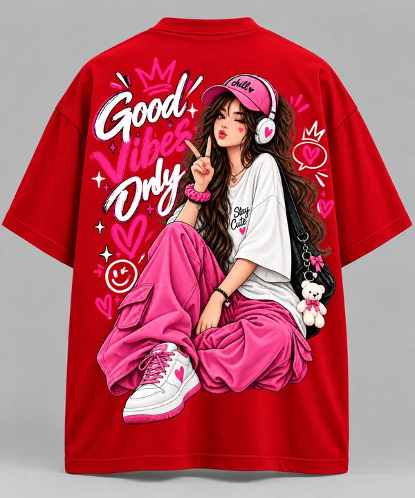 Red_Good_Vibes_Girl_Oversized_T-Shirt_Unisex