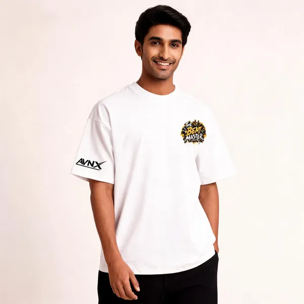 White_The_Beat_Master_Oversized_T-Shirt_Unisex