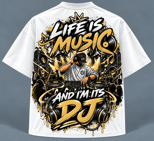 White_The_Beat_Master_Oversized_T-Shirt_Unisex
