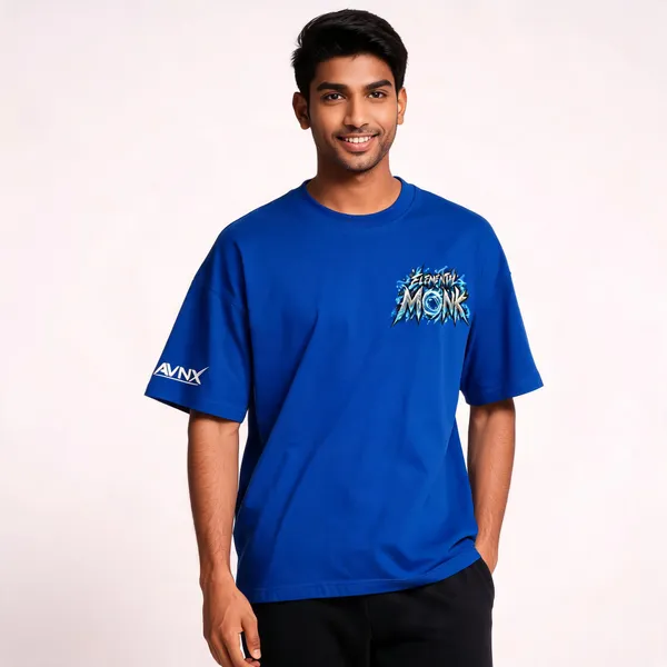 Royal_Blue_Elemental_Monk_Oversized_T-Shirt_Unisex
