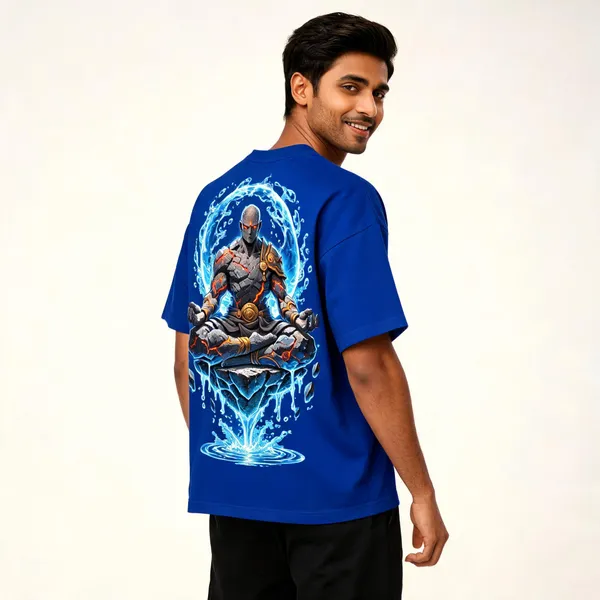 Royal_Blue_Elemental_Monk_Oversized_T-Shirt_Unisex
