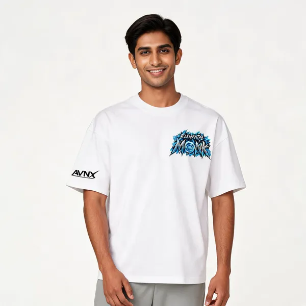White_Elemental_Monk_Oversized_T-Shirt_Unisex