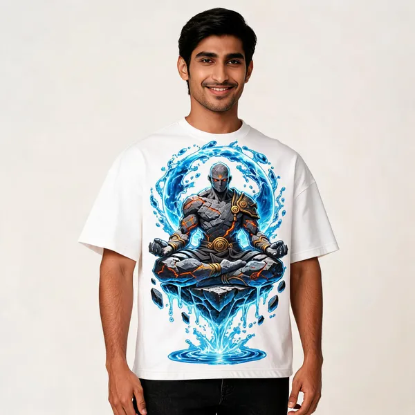 White_Elemental_Monk_Oversized_T-Shirt_Unisex
