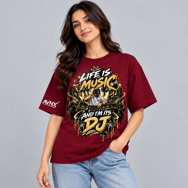 LIFE_IS_MUSIC_Graphic_Regular_T-Shirt_Unisex