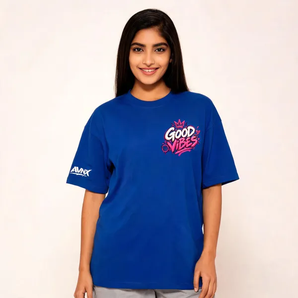 Royal_Blue_Good_Vibes_Girl_Oversized_T-Shirt_Unisex